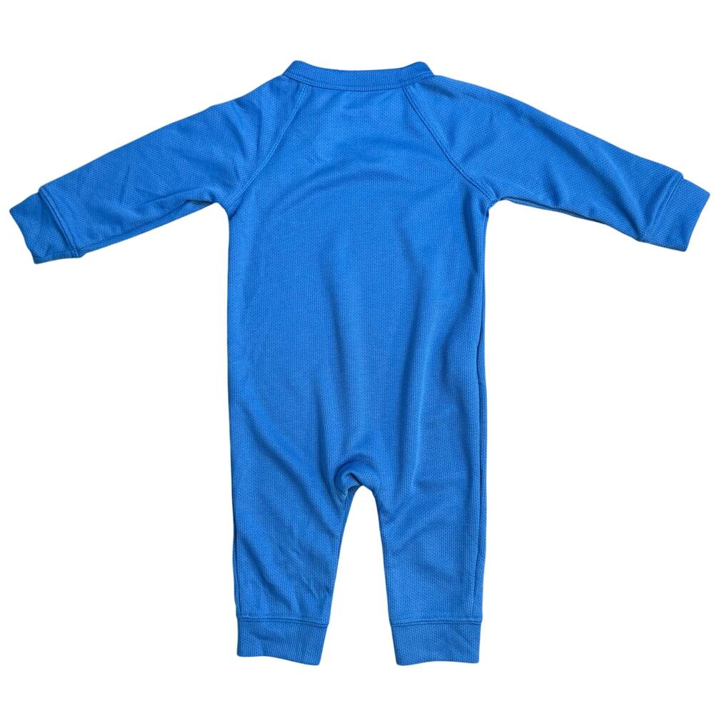 L.L.Bean Wicked Warm Underwear One-Piece Snap Cobalt Sea Baby 6-12 Months - Picture 2 of 7
